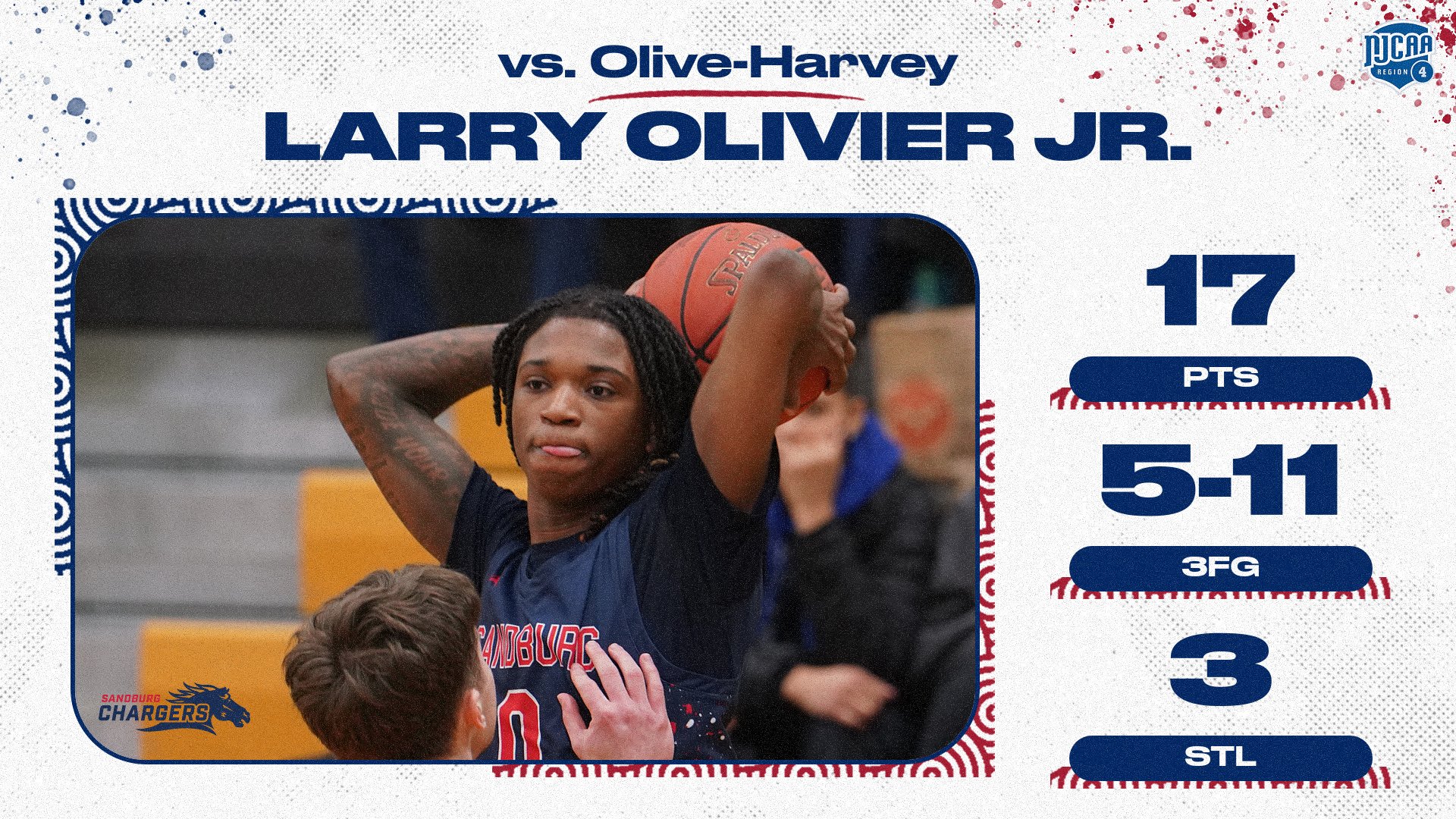 Olivier matches season-high as Chargers hammer Olive-Harvey to round out regular season