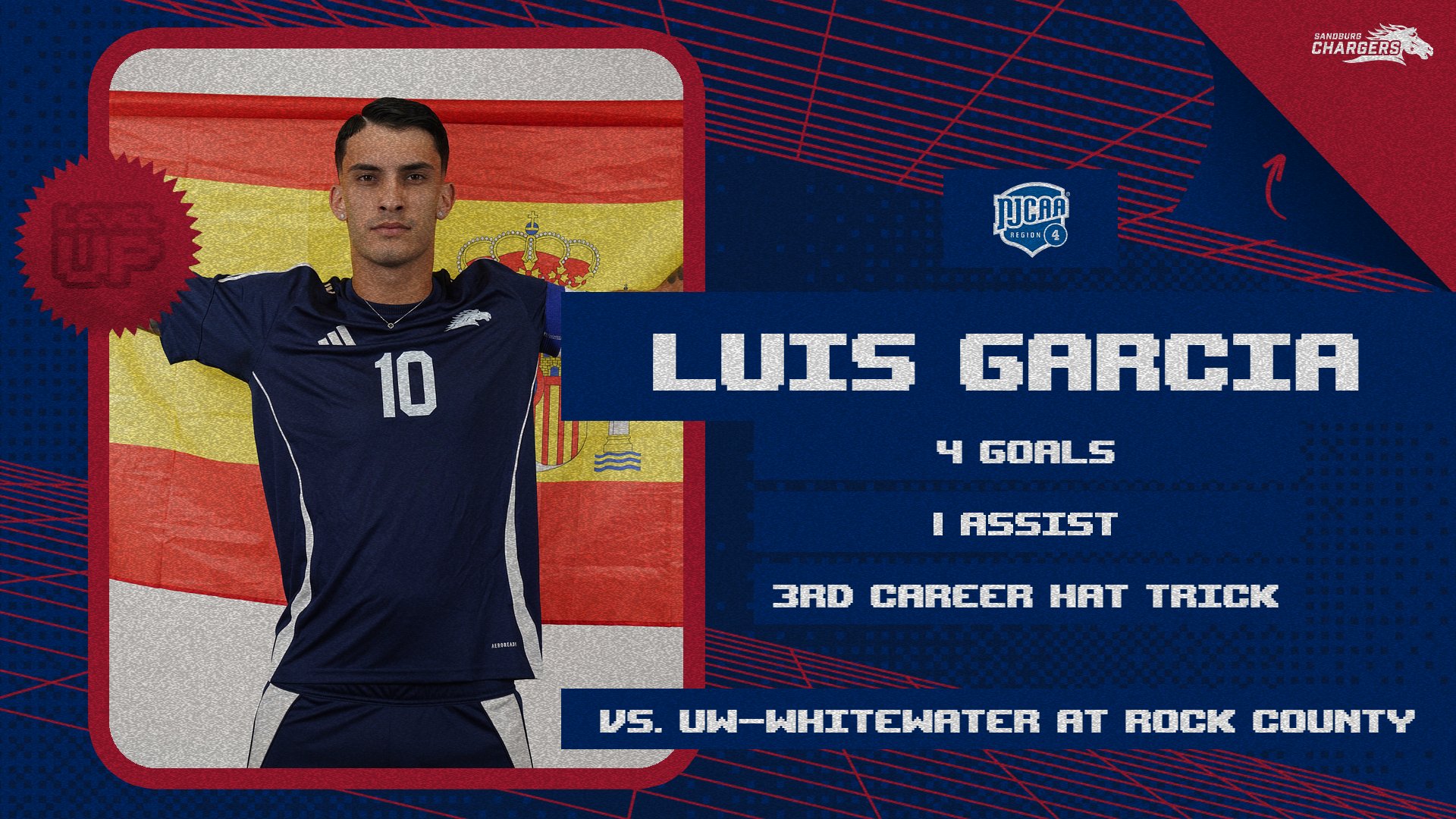 Garcia collects 4 goals in Chargers&rsquo; 8-0 rout of Warhawks