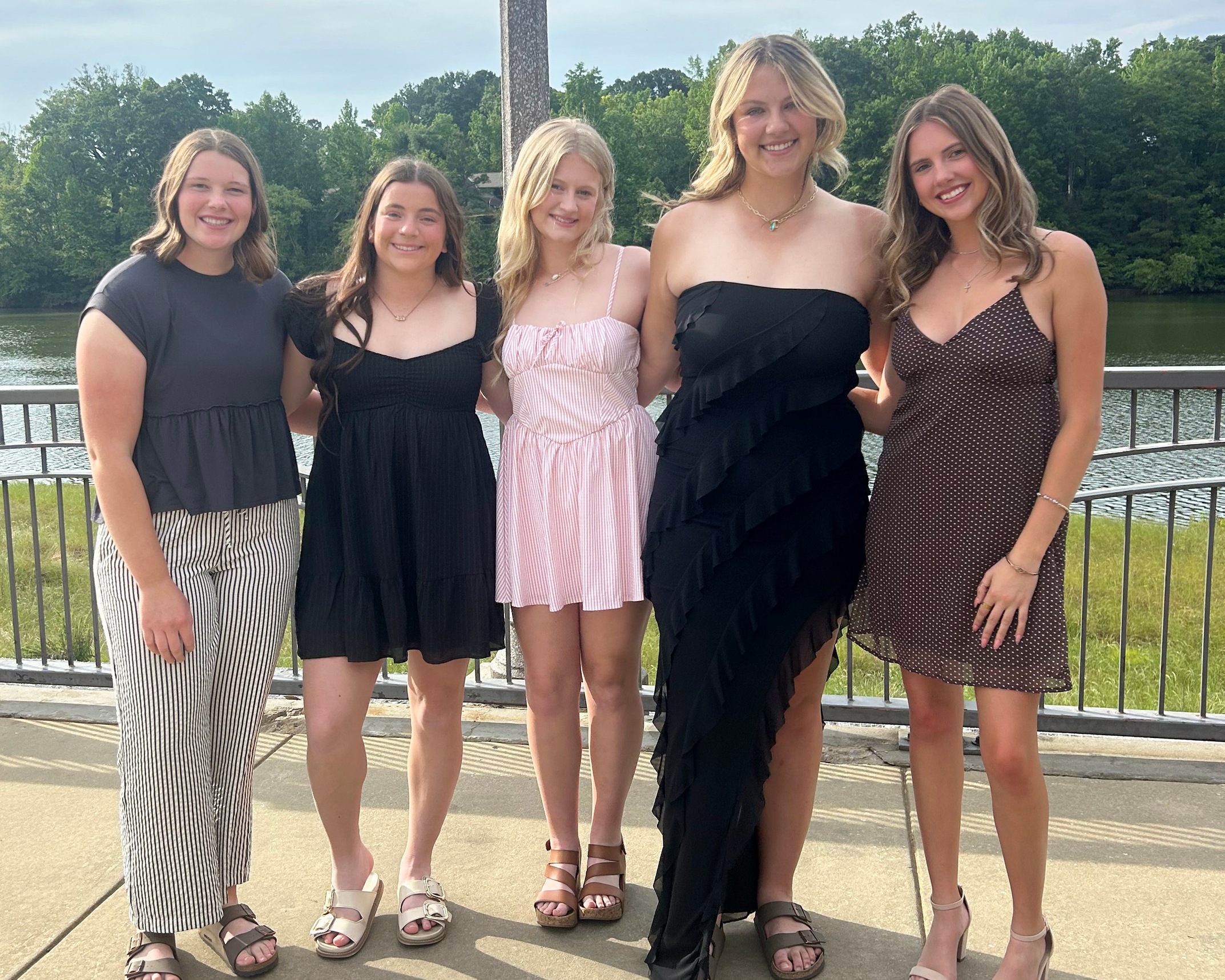 Members of the Sandburg women's golf team at the tournament banquet for the NJCAA Division II Women's Golf Championship.