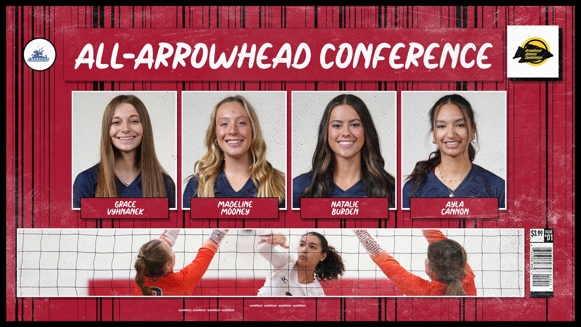 4 Sandburg Volleyball Freshmen Voted to All-Arrowhead Conference Team