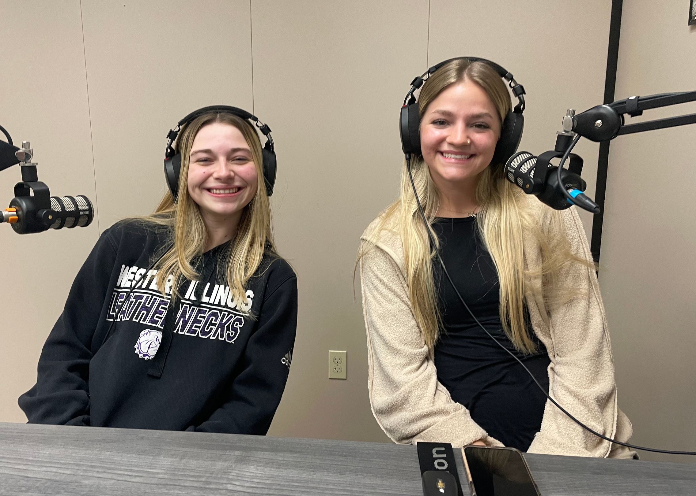 Grace Vyhnanek (left) and Taylor Wagner (right) were the guests on Episode 24 of the Sandburg Athletics Podcast.